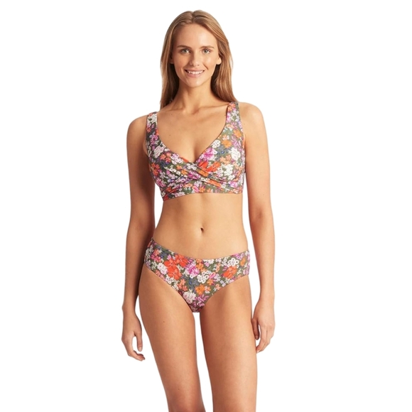 Sea level NWT 10/12 Bikini - Parkland - Crossfront Bikini Top & Mid Rise Bottom - Picture 2 of 10